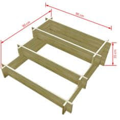 Vidaxl 3stupňový truhlík 90 x 90 x 35 cm impregnované dřevo