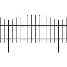 Greatstore Zahradní plot s hroty ocel (1–1,25) x 15,3 m černý