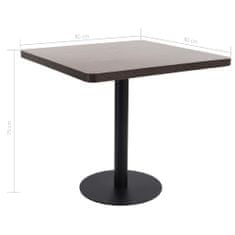 Greatstore Bistro stolek tmavě hnědý 80 x 80 cm MDF