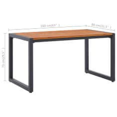 Greatstore Zahradní stůl s nohami ve tvaru U 160x80x75 cm masivní akácie