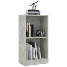 Greatstore Knihovna betonově šedá 40 x 24 x 75 cm dřevotříska