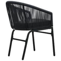 Greatstore 3dílný bistro set s poduškami PVC ratan černý