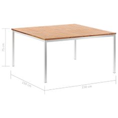 Greatstore Zahradní jídelní stůl 150x150x75cm masivní akácie a nerez ocel