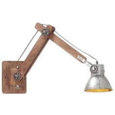 Greatstore Nástěnná lampa industriální styl stříbrná kulatá E27