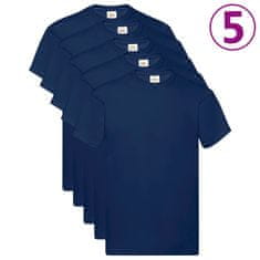 Greatstore Fruit of the Loom Originální trička 5 ks námořnicky modrá 3XL bavlna