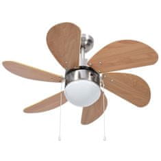 Greatstore Stropní ventilátor se světlem 76 cm světle hnědý