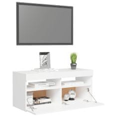 Greatstore TV skříňka s LED osvětlením bílá 90 x 35 x 40 cm