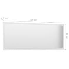 Vidaxl Koupelnové zrcadlo bílé vysoký lesk 100x1,5x37 cm dřevotříska