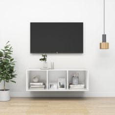 Greatstore Nástěnná TV skříňka bílá 37 x 37 x 107 cm dřevotříska