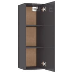 Greatstore TV stolek šedý s vysokým leskem 30,5x30x90 cm dřevotříska