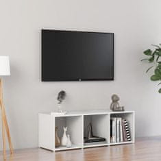 Greatstore TV stolek bílý s vysokým leskem 107 x 35 x 37 cm dřevotříska