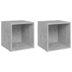 Greatstore TV stolky 2 ks betonově šedé 37 x 35 x 37 cm dřevotříska