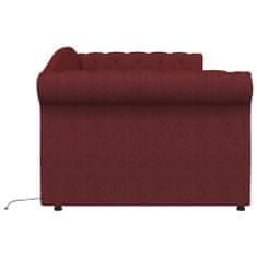 Vidaxl Lehátko s matrací a USB, vínově červené, 90x200 cm