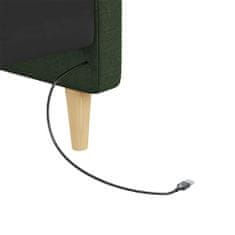 Vidaxl Lehátko s matrací a USB, tmavě zelené, 90x200 cm