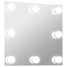 Vidaxl Nástěnné zrcadlo s LED osvětlením čtvercové sklo