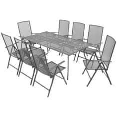 Greatstore 9dílný zahradní jídelní set skládací židle ocel antracitový
