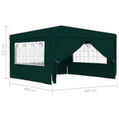 Petromila Profesionální party stan s bočnicemi 4x4 m zelený 90 g/m²