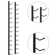 Petromila Nástěnný stojan na víno na 12 lahví černý železný