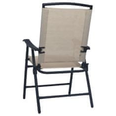 Greatstore Skládací zahradní židle 2 ks textilen krémové