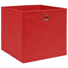 Vidaxl Úložné boxy 4 ks netkaná textilie 28 x 28 x 28 cm červené