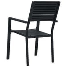Vidaxl Zahradní židle 2 ks černé HDPE dřevěný vzhled
