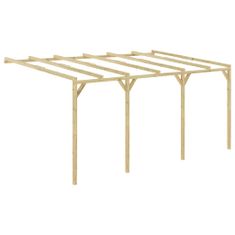 Greatstore Zahradní pergola ke zdi 5 x 3 x 2,1 cm dřevo