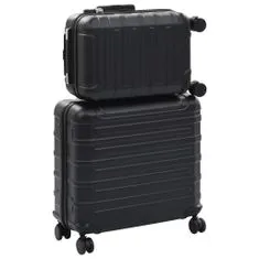 Greatstore Sada skořepinových kufrů na kolečkách 2 ks černá ABS