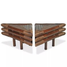 Greatstore Noční stolek, 2 ks, bambus, 60x60x40 cm, tmavě hnědý
