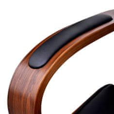 Vidaxl Otočná kancelářská ohýbaná koženková židle s opěrkou hlavy