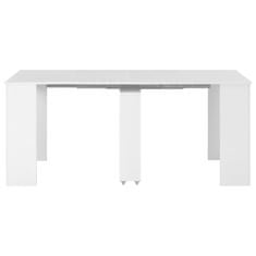 Greatstore Rozkládací jídelní stůl bílý s vysokým leskem 175 x 90 x 75 cm