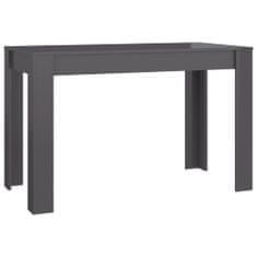 Greatstore Jídelní stůl šedý s vysokým leskem 120 x 60 x 76 cm dřevotříska