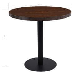 Greatstore Bistro stolek tmavě hnědý 80 cm MDF