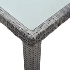 Greatstore Zahradní stůl šedý 150 x 90 x 75 cm polyratan