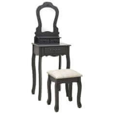 Greatstore Toaletní stolek se stoličkou šedý 50 x 59 x 136 cm pavlovnia