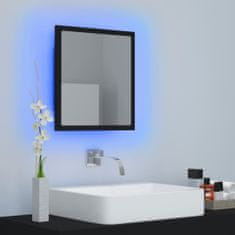 Vidaxl Koupelnové zrcadlo LED černé 40 x 8,5 x 37 cm dřevotříska