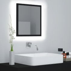 Vidaxl Koupelnové zrcadlo LED černé 40 x 8,5 x 37 cm dřevotříska
