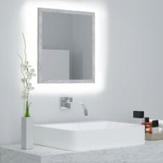 Vidaxl Koupelnové zrcadlo LED betonově šedé 40 x 8,5 x 37 cm dřevotříska