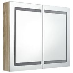 Vidaxl LED koupelnová skříňka se zrcadlem dub 80 x 12 x 68 cm