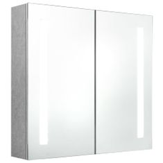 Vidaxl LED koupelnová skřínka se zrcadlem betonově šedá 62x14x60 cm
