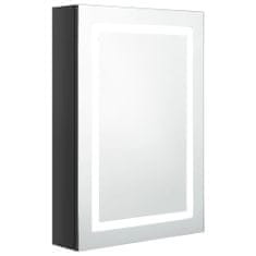 Vidaxl LED koupelnová zrcadlová skříňka lesklá černá 50 x 13 x 70 cm