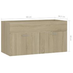 Greatstore Skříňka pod umyvadlo dub sonoma 90 x 38,5 x 46 cm dřevotříska