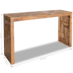 Greatstore Konzolový stolek 110 x 35 x 75 cm masivní teakové dřevo