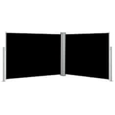 Greatstore Zatahovací boční markýza / zástěna černá 140 x 1000 cm
