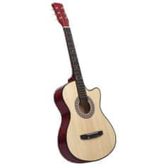 Vidaxl vidaXL Akustická kytara s výřezem, 6 strun, 38", lipové dřevo