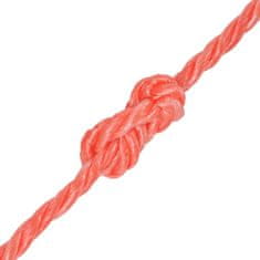 Greatstore Kroucené lano, polypropylen, 12 mm, 100 m, oranžová