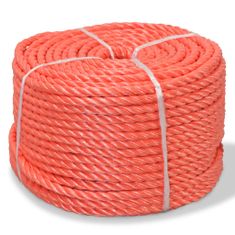 Greatstore Kroucené lano, polypropylen, 8 mm, 200 m, oranžová