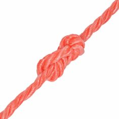 Vidaxl Kroucené lano, polypropylen, 10 mm, 100 m, oranžová
