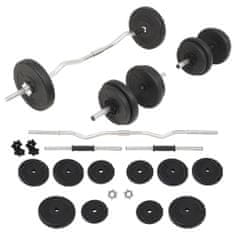 Vidaxl Sada činek barbell a dumbbell, 30 kg