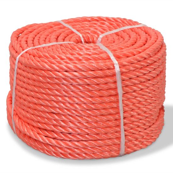 Greatstore Kroucené lano z polypropylenu 10 mm 250 m oranžové
