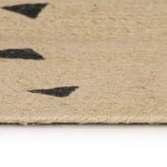 Vidaxl Ručně vyrobený koberec z juty s trojúhelníkovým potiskem 150 cm